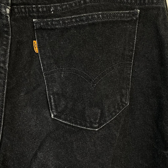 Vintage Levis 550 Orange Tab Denim Jeans Relaxed Fit Men's 34x32 Black Raw Hem - Picture 9 of 13